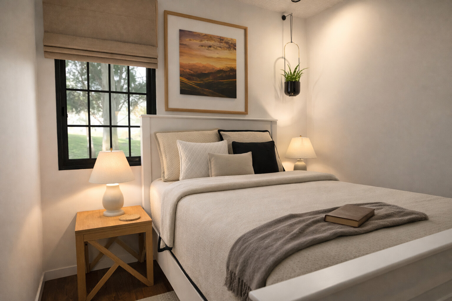 Visualization gallery - Charming Small Cottage House Plan — 2 Bedrooms, 57 m² (614 sq ft), Open Kitchen (No Garage)