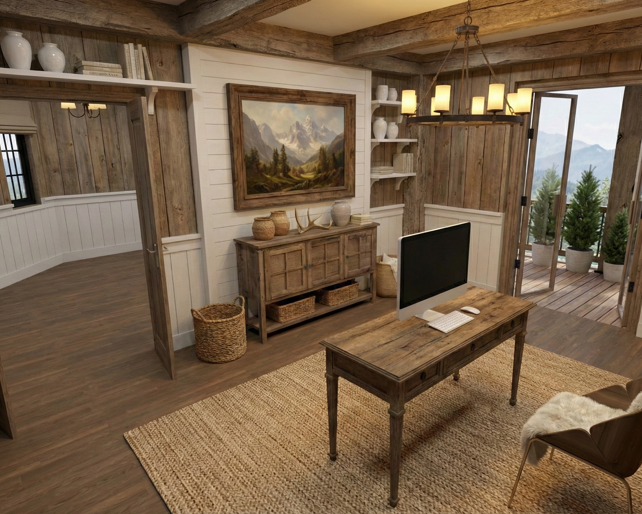 Visualization gallery - Elegant U-Shaped House Plan — 4 Beds, Courtyard Pool, 318 m² (3,423 sq ft), 1-Car Garage