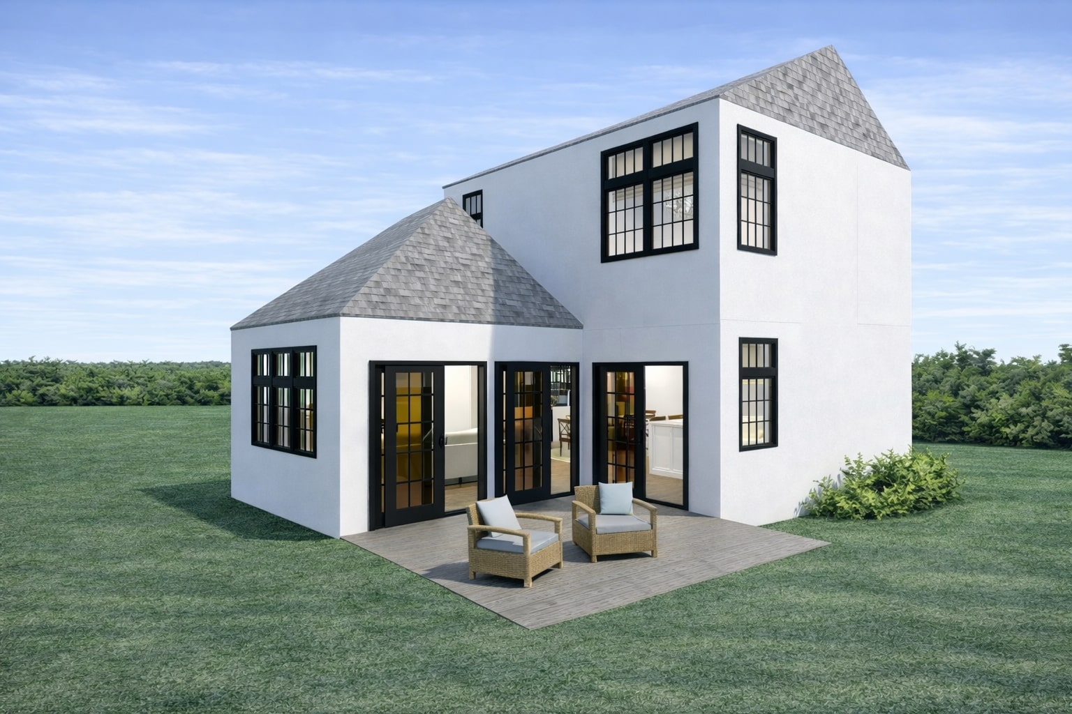 Visualization gallery - Compact 2-Storey Cottage House Plan — 3 Bedrooms, 135 m² (No Garage)