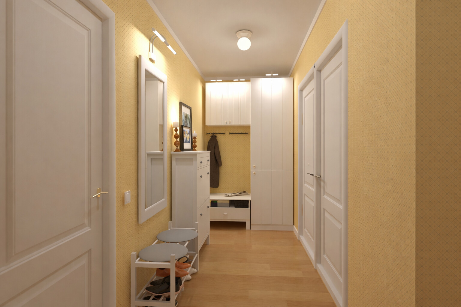 Visualization gallery - Bright Studio Apartment Plan — 53 m² (570 sq ft), Balcony, Nursery Nook & Ample Storage