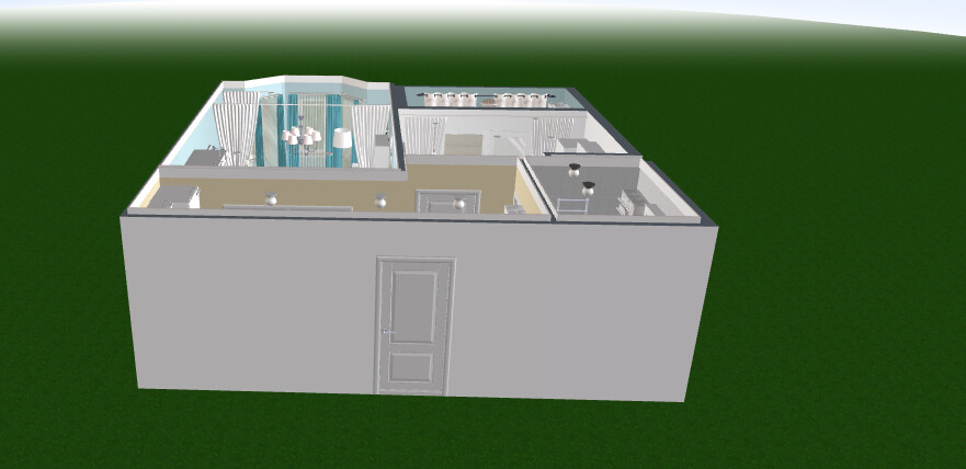 Visualization gallery - Bright Studio Apartment Plan — 53 m² (570 sq ft), Balcony, Nursery Nook & Ample Storage