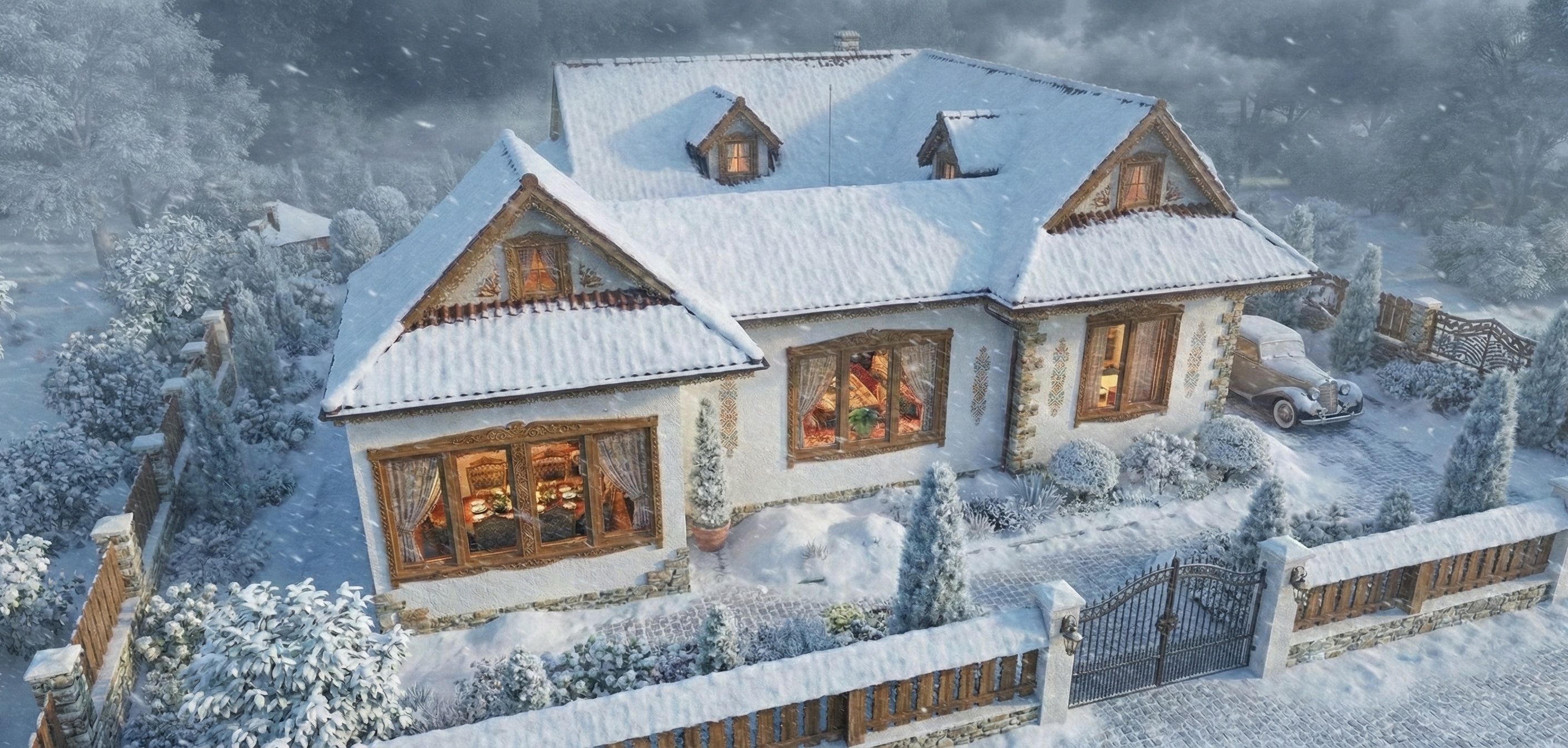 Visualization gallery - Cozy Two Bedroom Apartment Plan — 84 m² (904 sq ft), Dual Balconies, Pantry & Laundry Closet