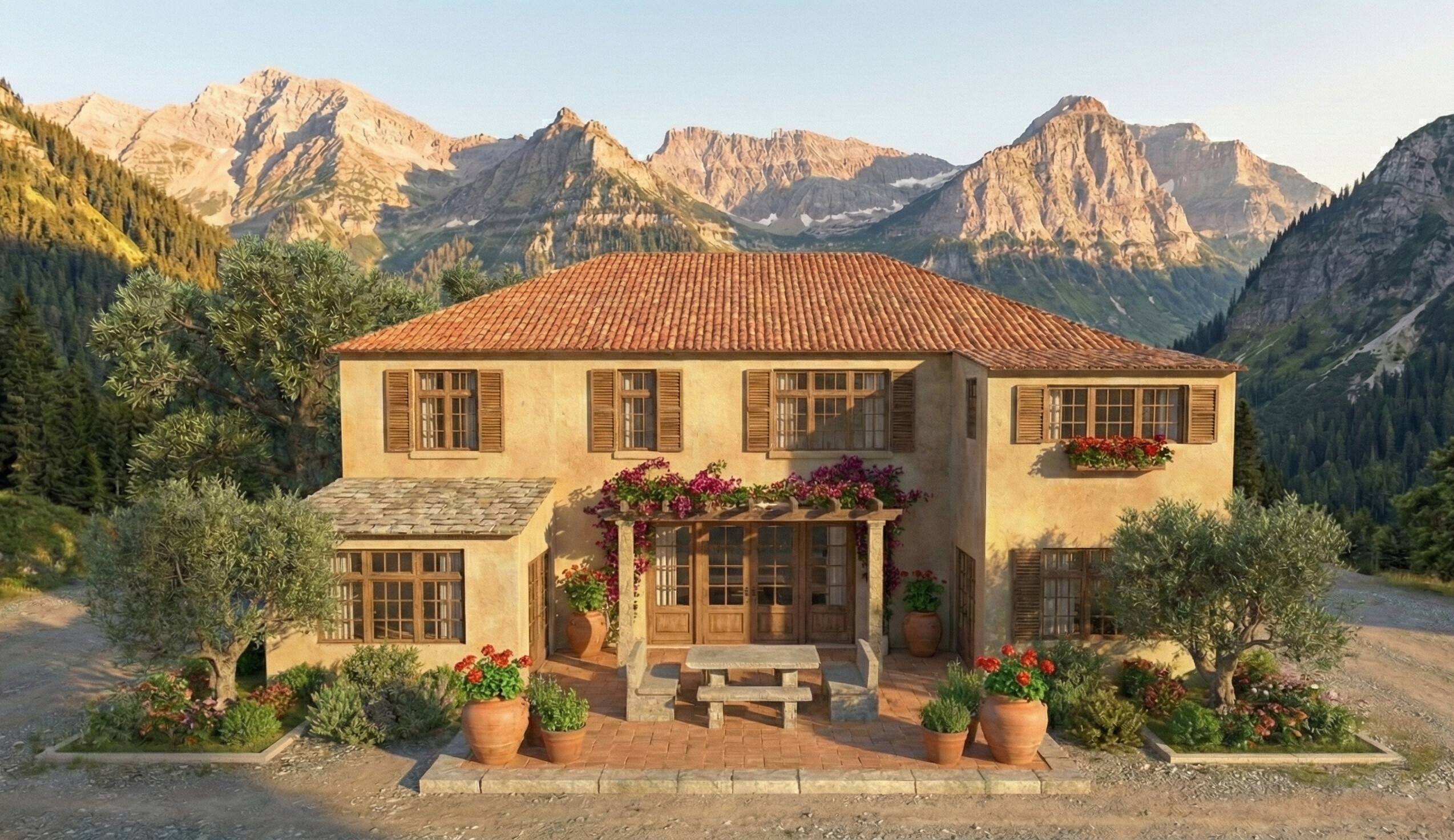 Visualization gallery - Stylish Two-Story Luxury Home Plan — 5 Bedrooms, 5.5 Baths, 356 m² (1-Car Garage)