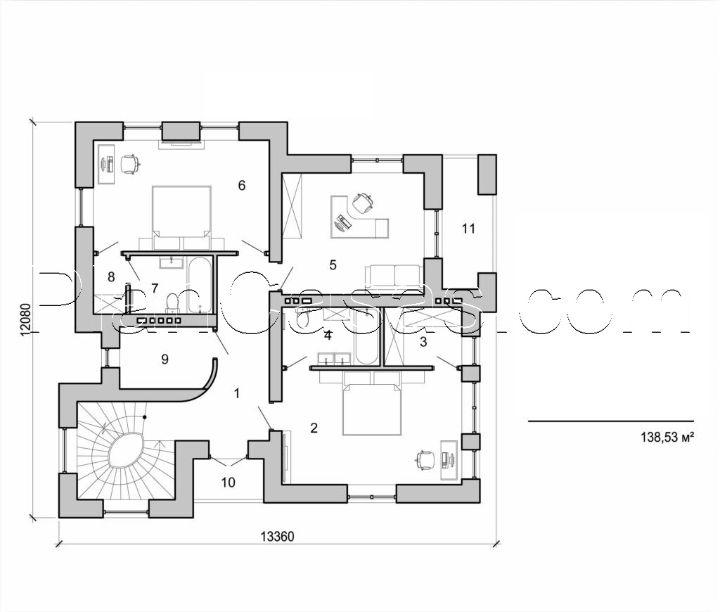 Visualization gallery - Two storey country house