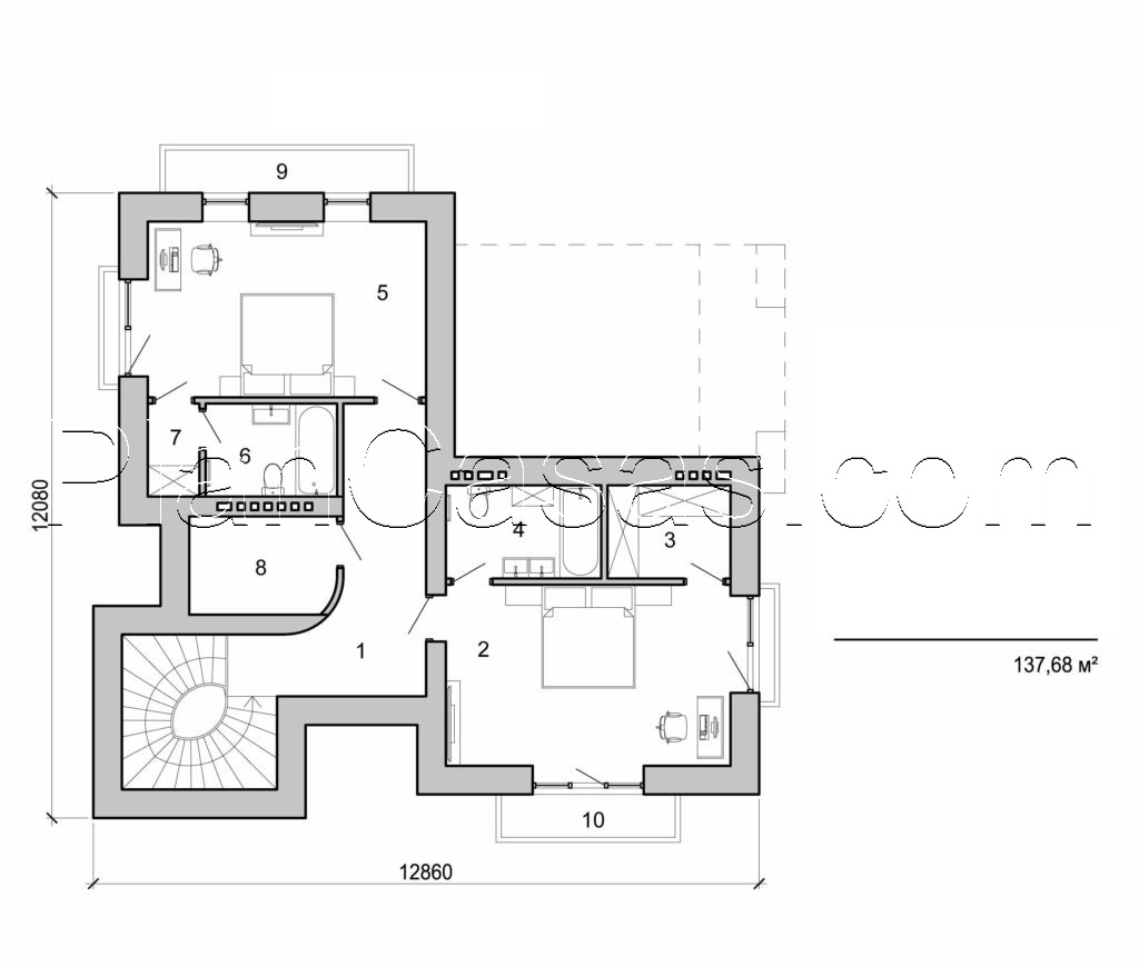 Visualization gallery - Two storey country house