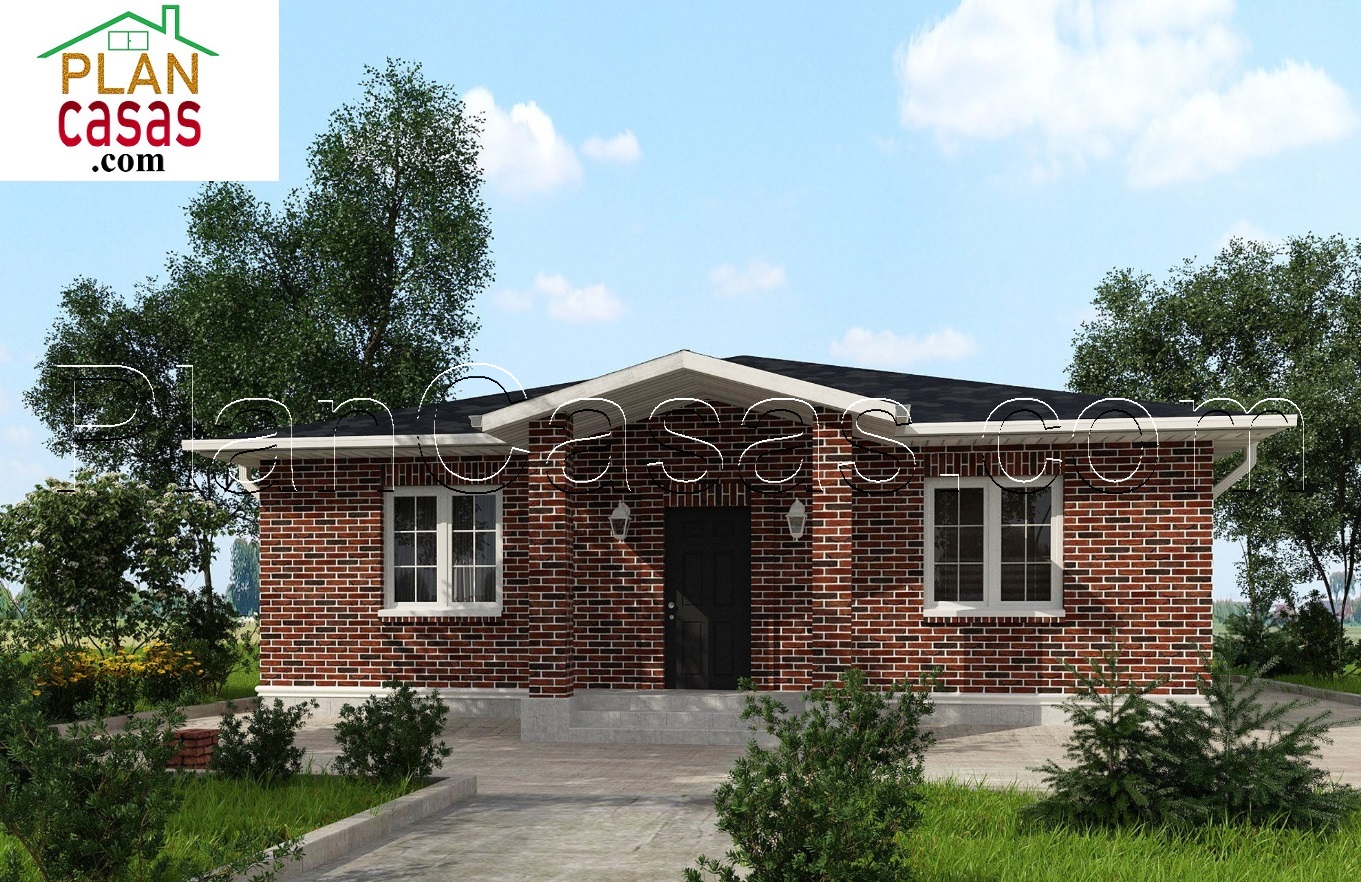 Brick One story home house plan