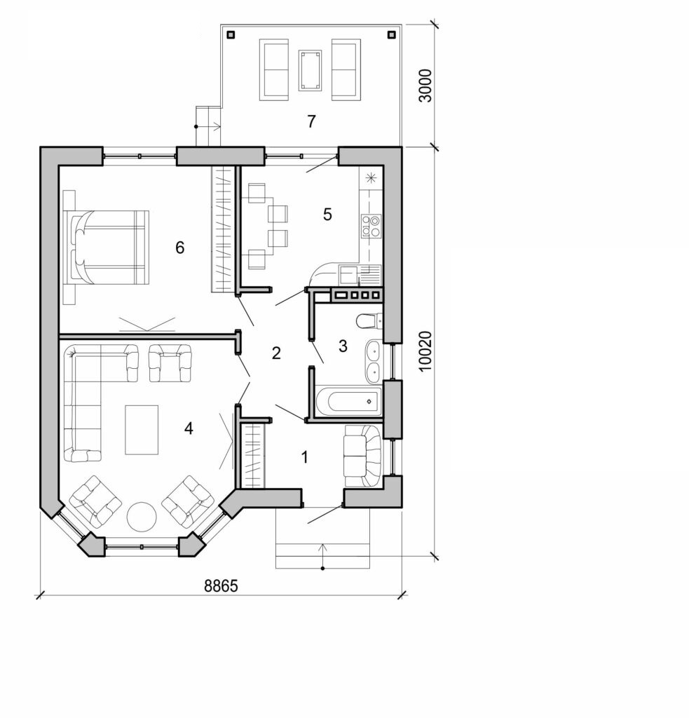 Visualization gallery - One story small home