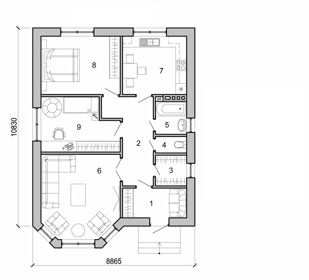 Visualization gallery - One story small home