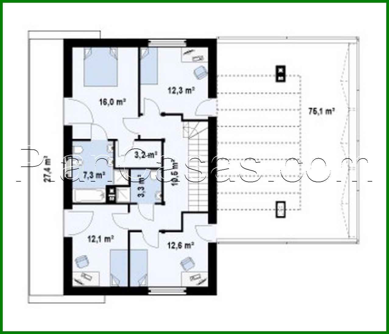 Visualization gallery - Project of a modern house with a terrace above the garage