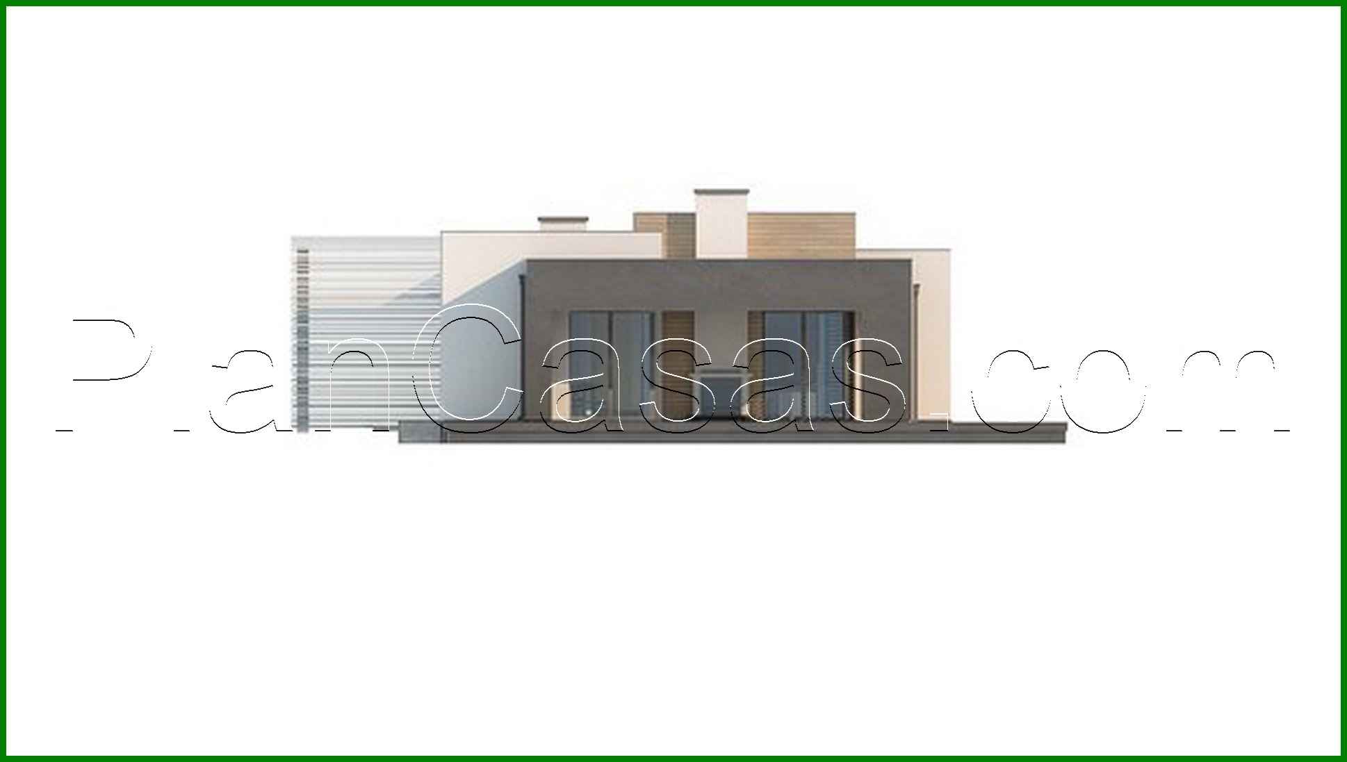 Visualization gallery - One-story modern mansion for a narrow plot