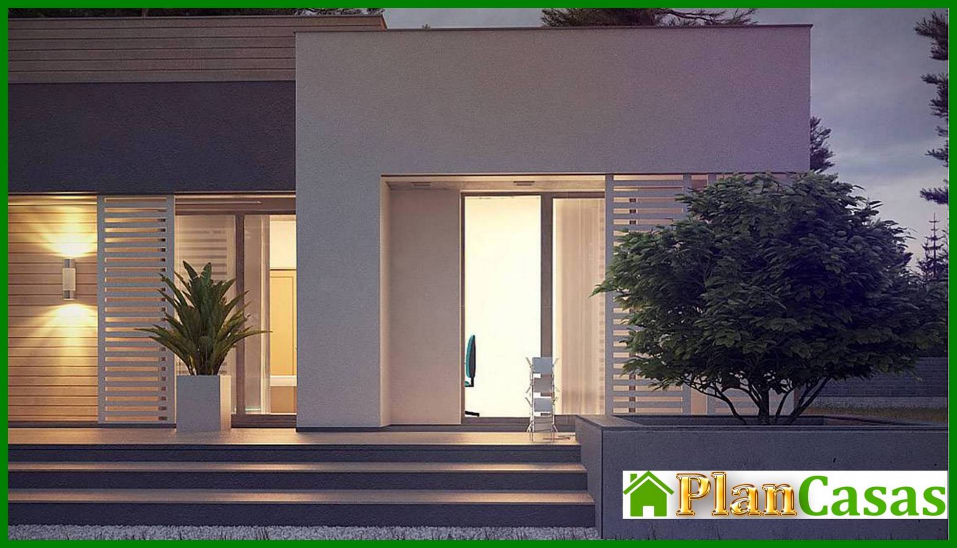 Visualization gallery - One-story modern mansion for a narrow plot