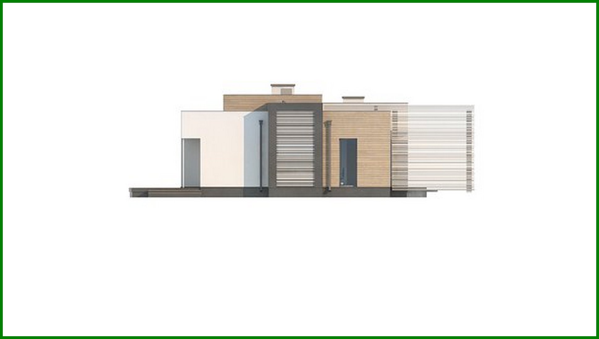 Visualization gallery - One-story modern mansion for a narrow plot