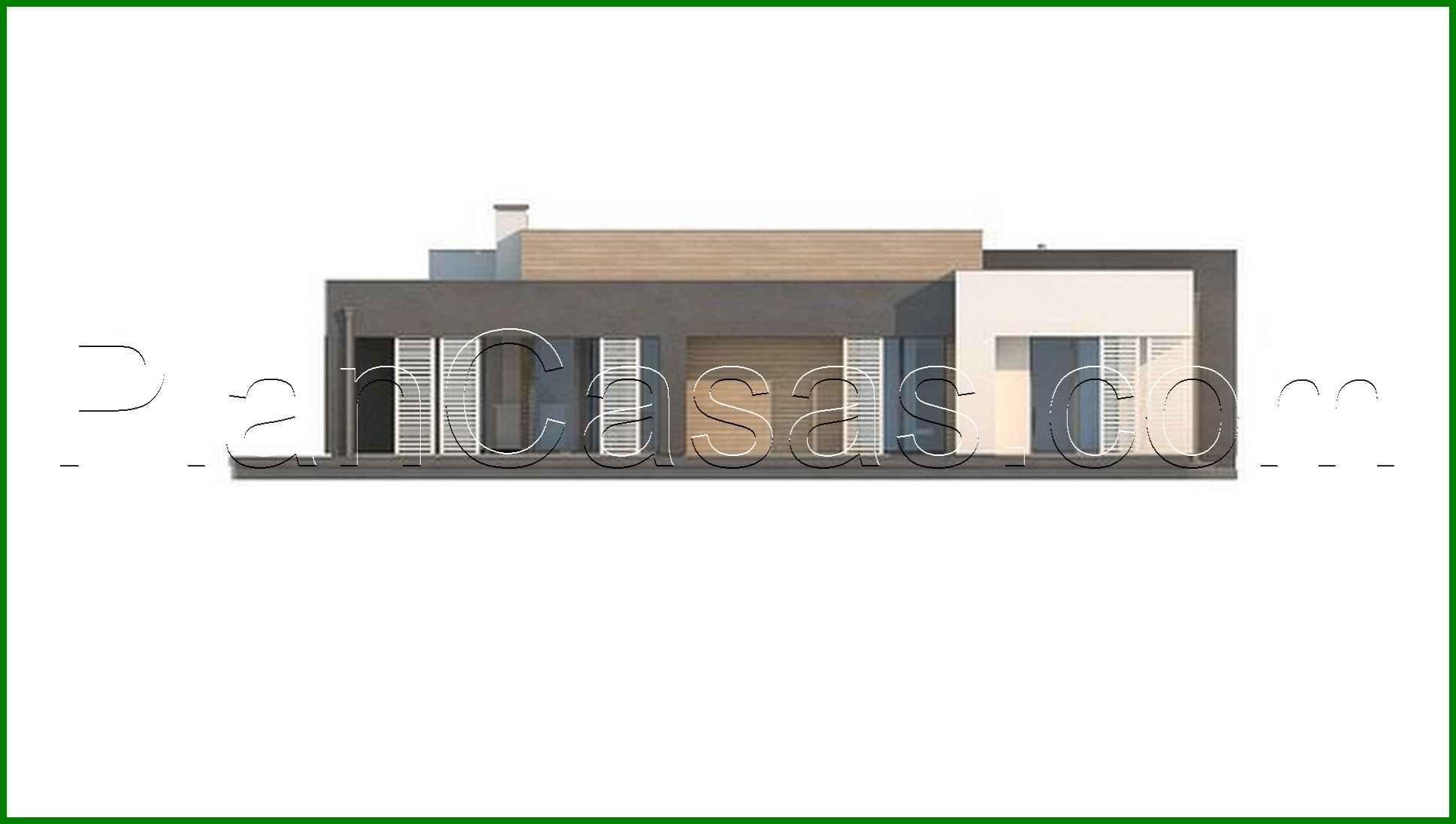 Visualization gallery - One-story modern mansion for a narrow plot