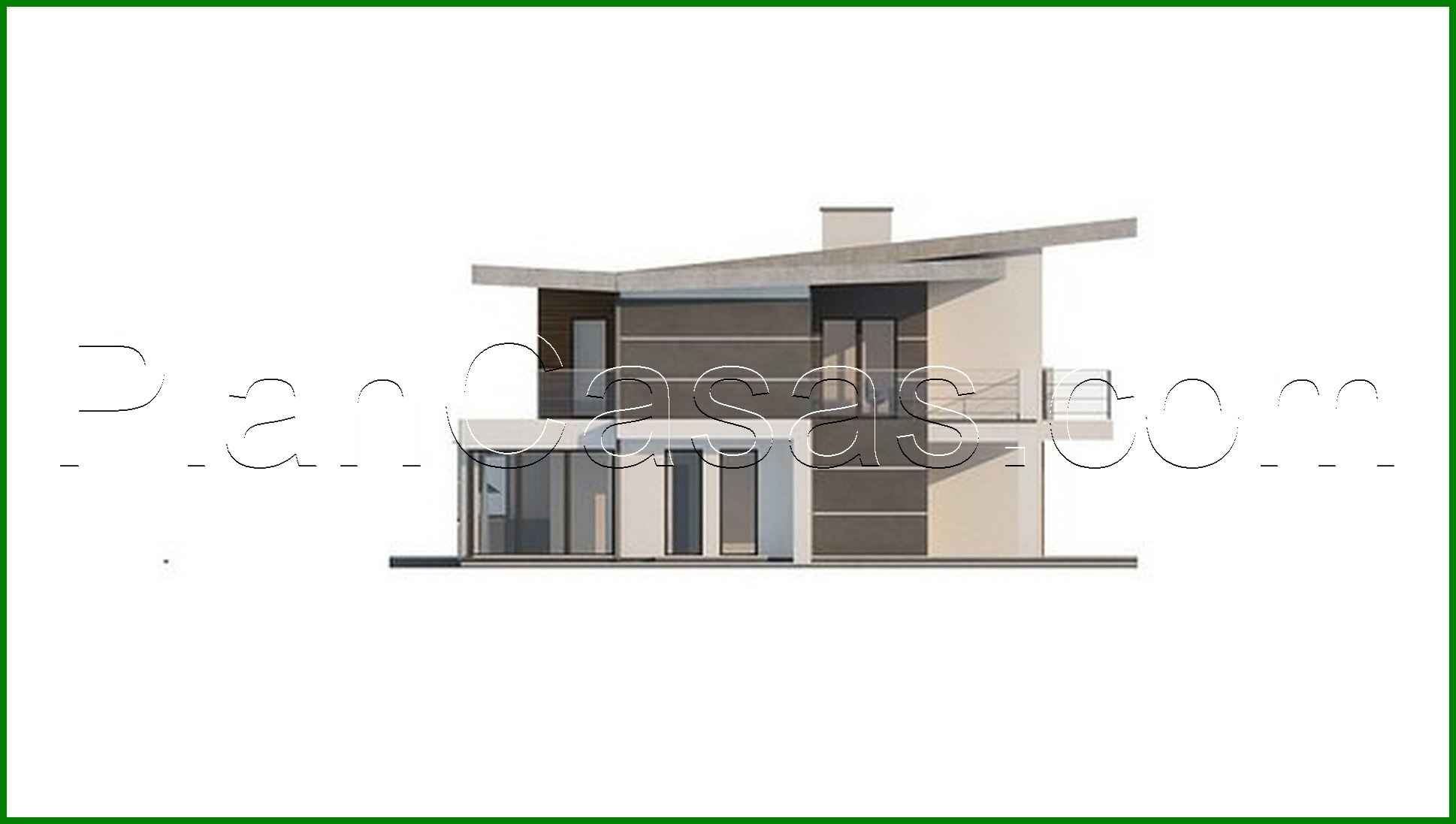 Visualization gallery - Modern two-story mansion with a terrace on the second floor