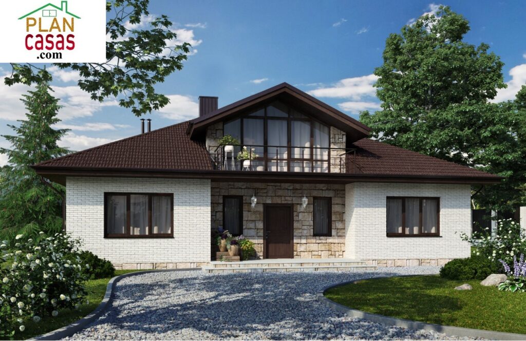 One storey house with attic house plan