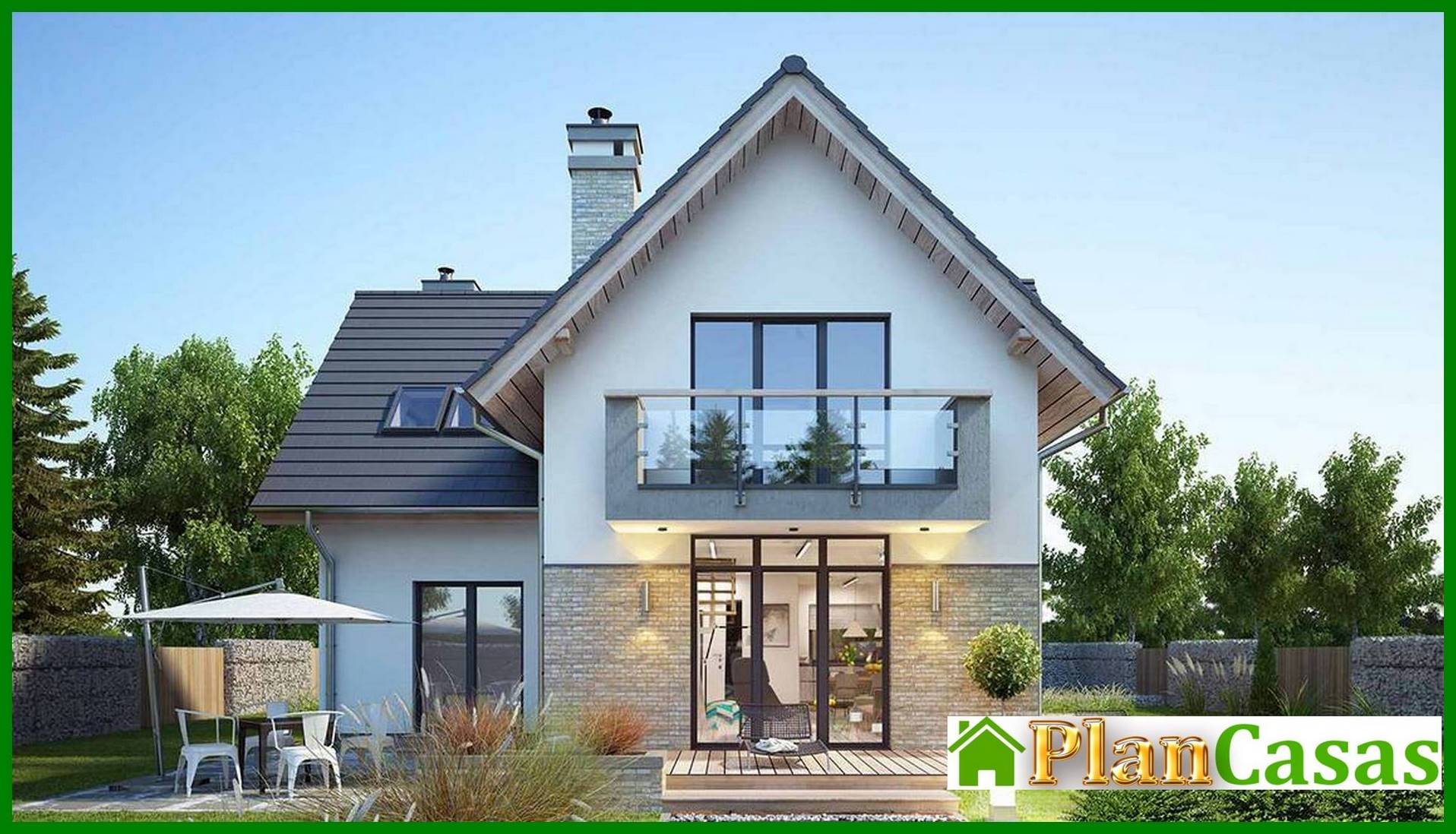 The project of a two-story house with a kitchen studio and an office house plan