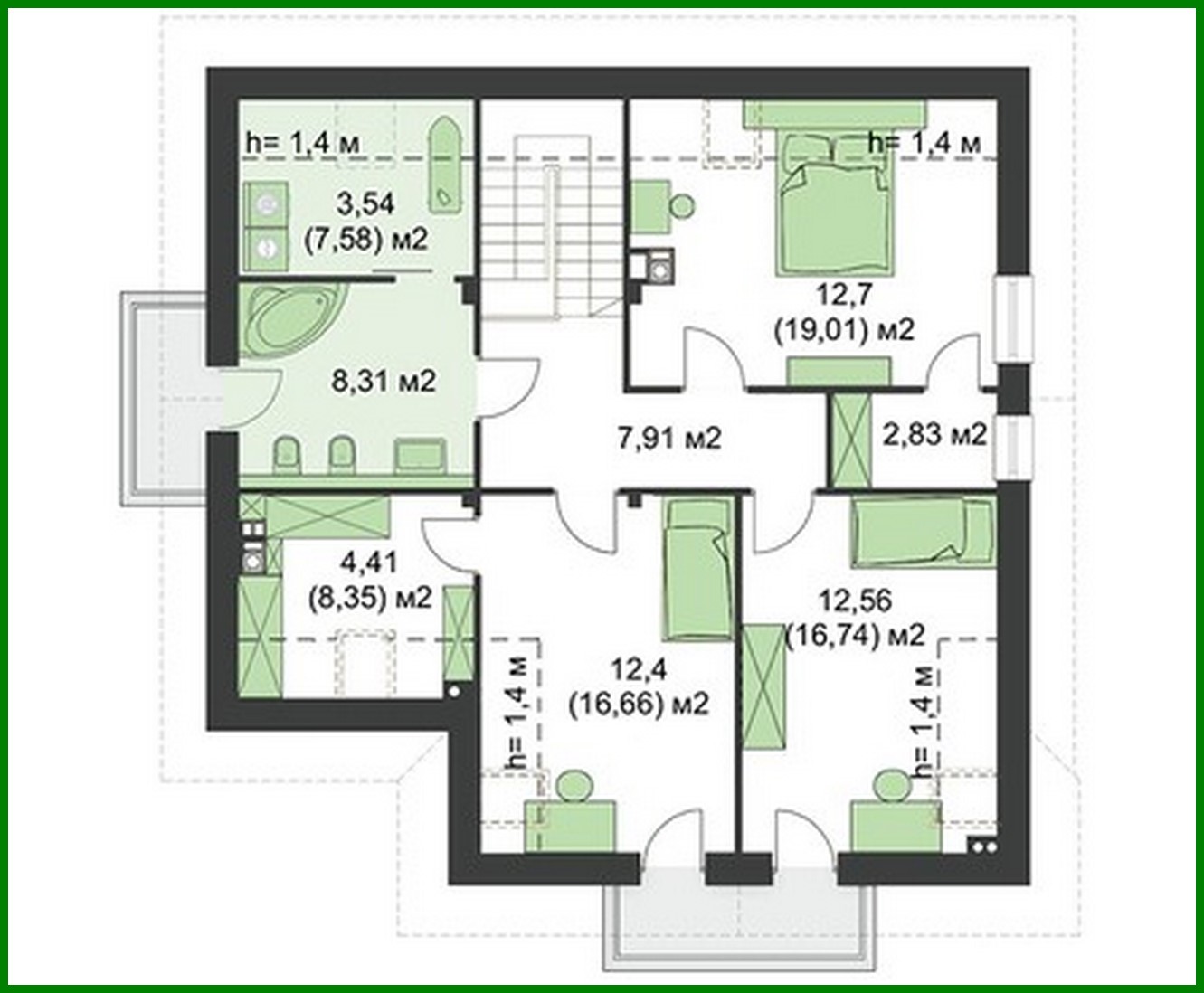 Visualization gallery - Project of a two-story house in a modern style