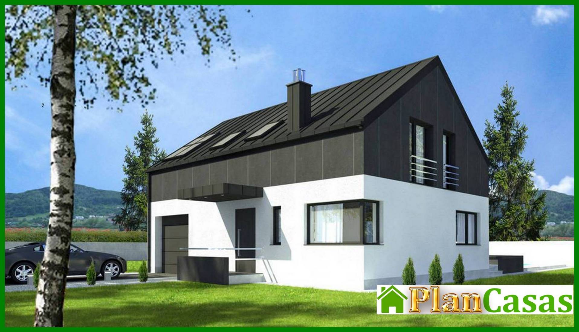 Visualization gallery - Stylish country house with a spacious living room