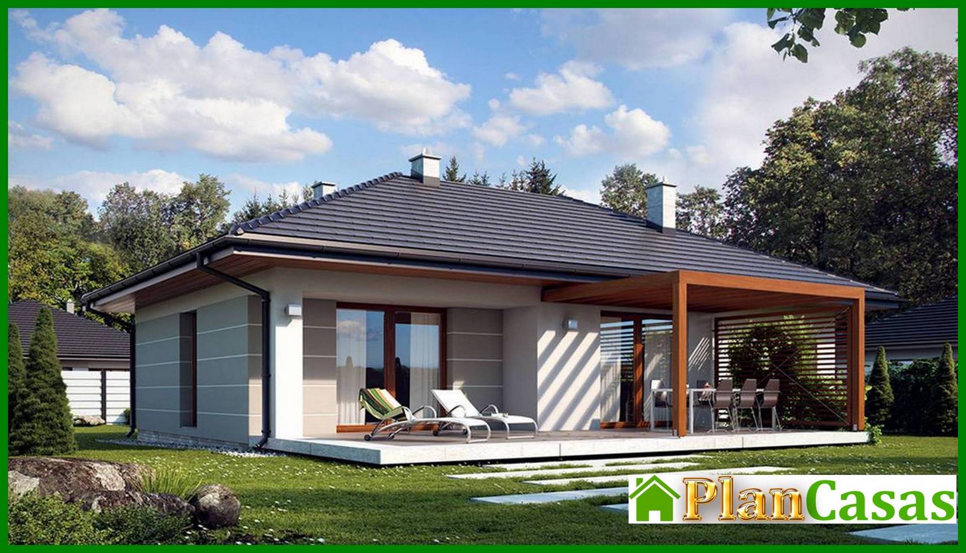 Visualization gallery - The project of a residential building in noble shades per 100 square meters. m with garage