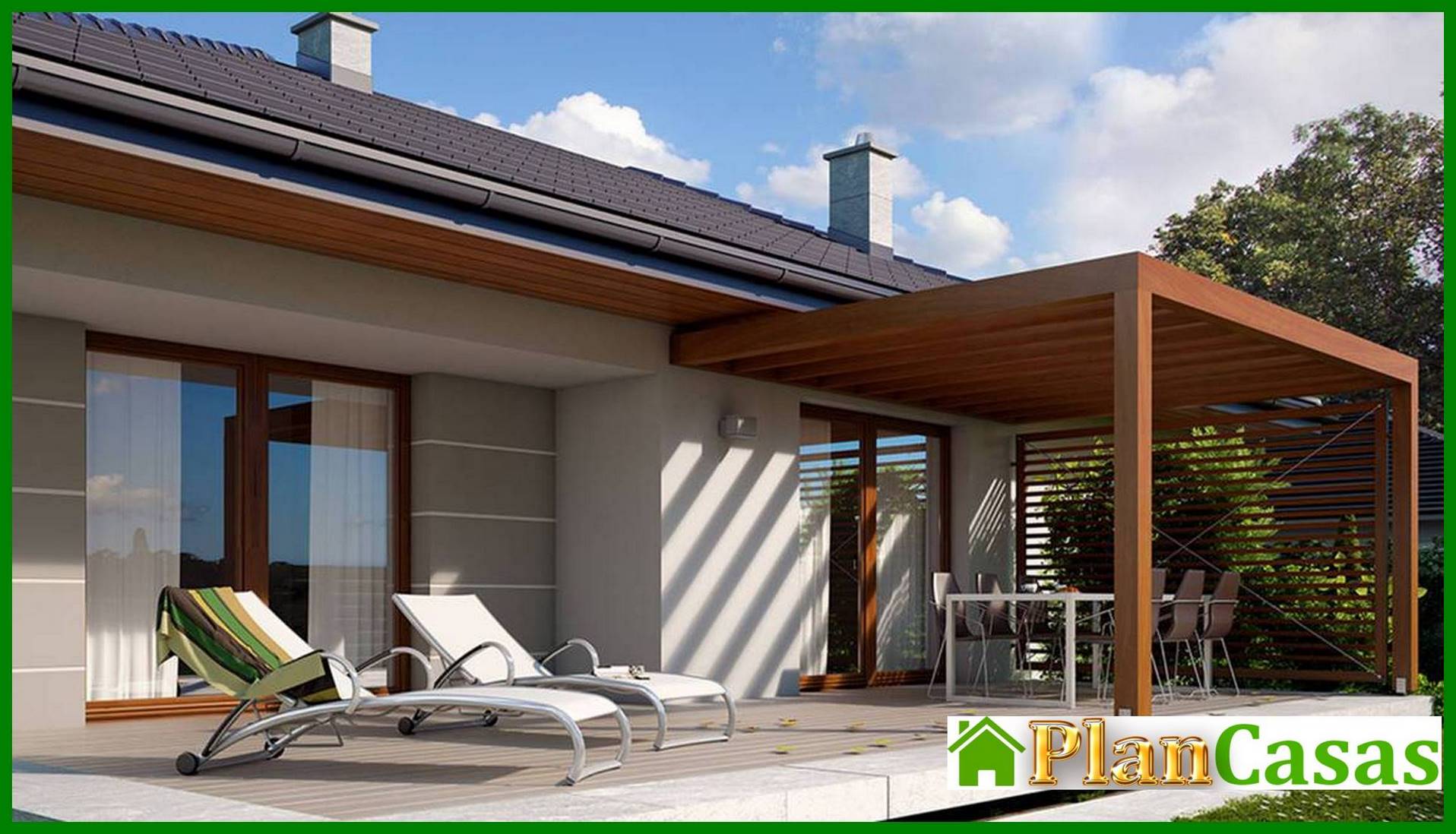 Visualization gallery - The project of a residential building in noble shades per 100 square meters. m with garage