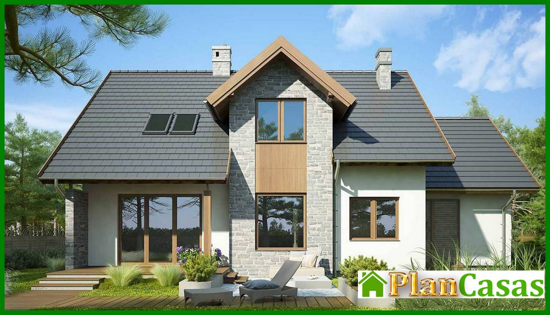 Visualization gallery - Beautiful house with stone decor