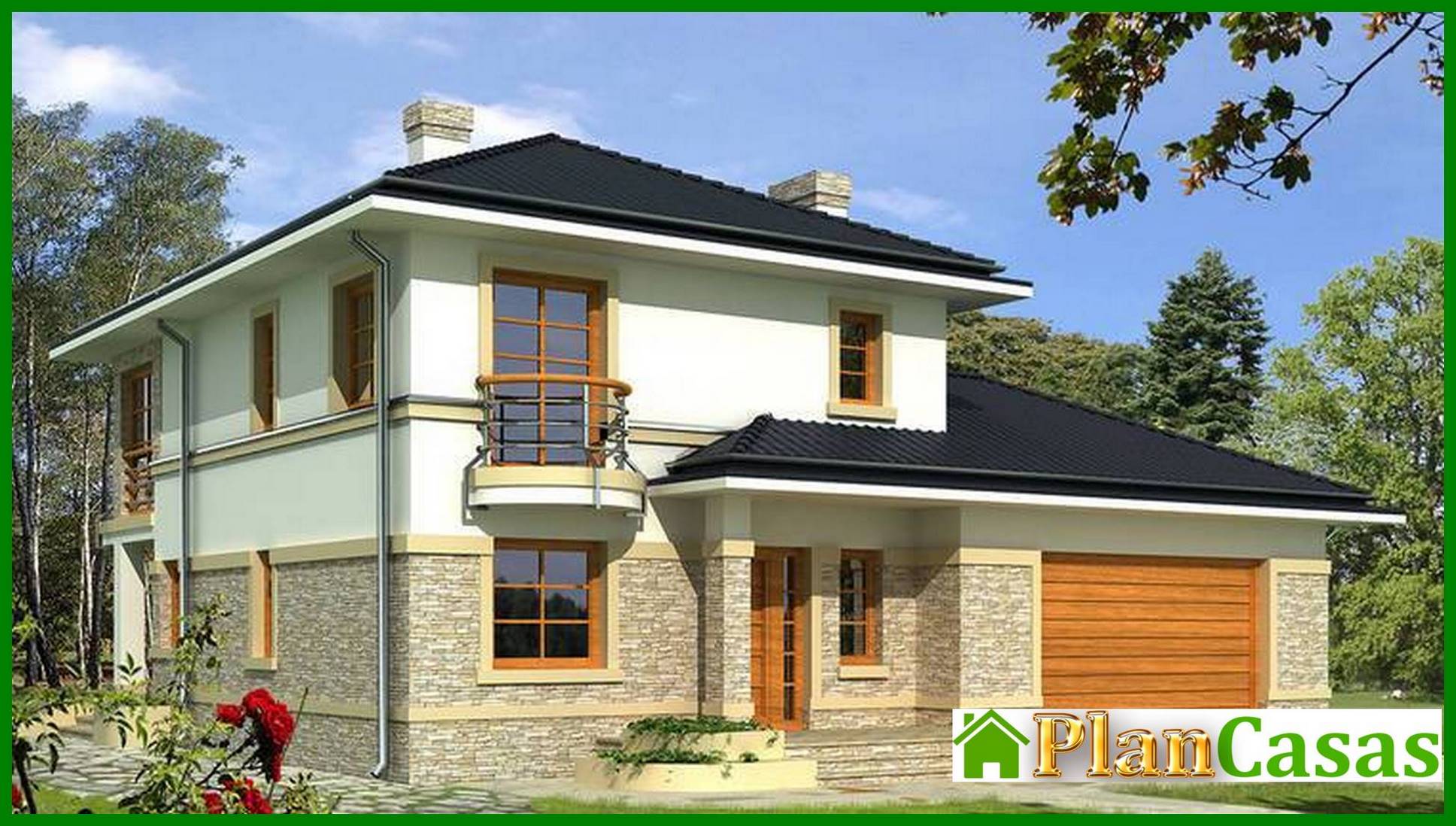 Visualization gallery - Project of the original two-story residential building with semicircular balconies and terraces