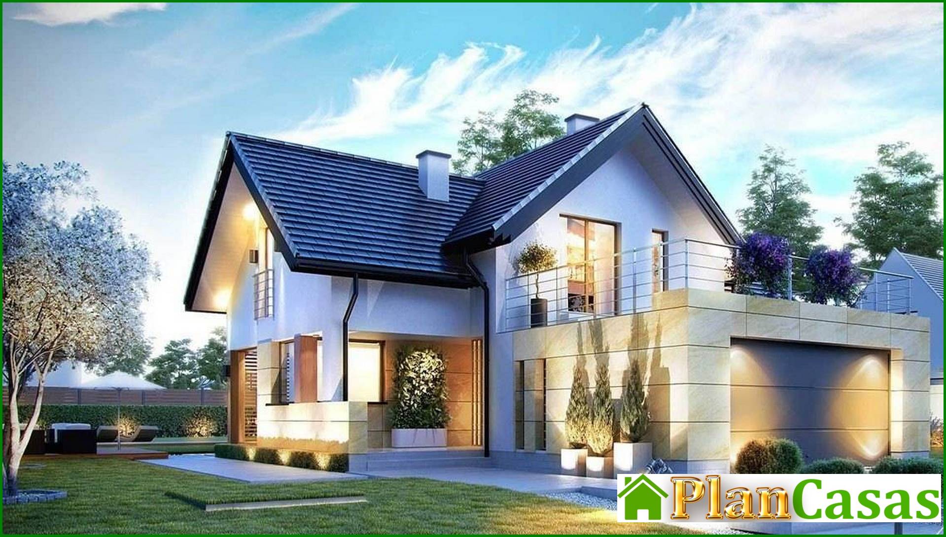 Visualization gallery - Two-story house with a comfortable sitting area