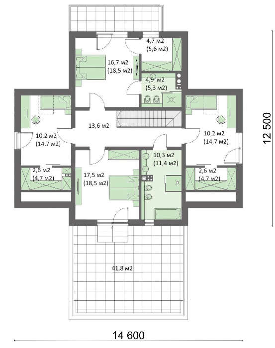 Visualization gallery - Two-story house with a comfortable sitting area