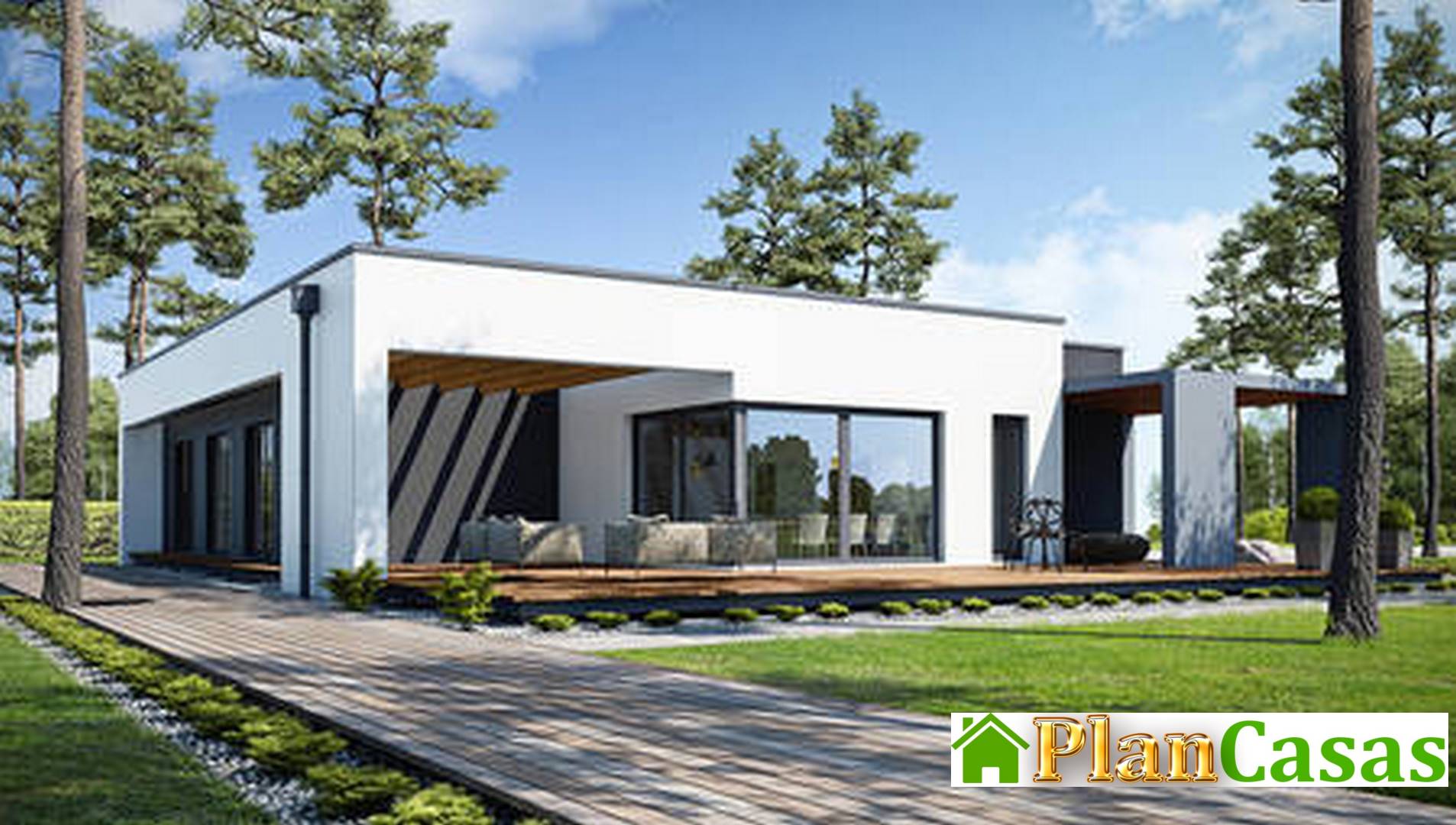 Visualization gallery - Amazing one-storey house with a unique layout