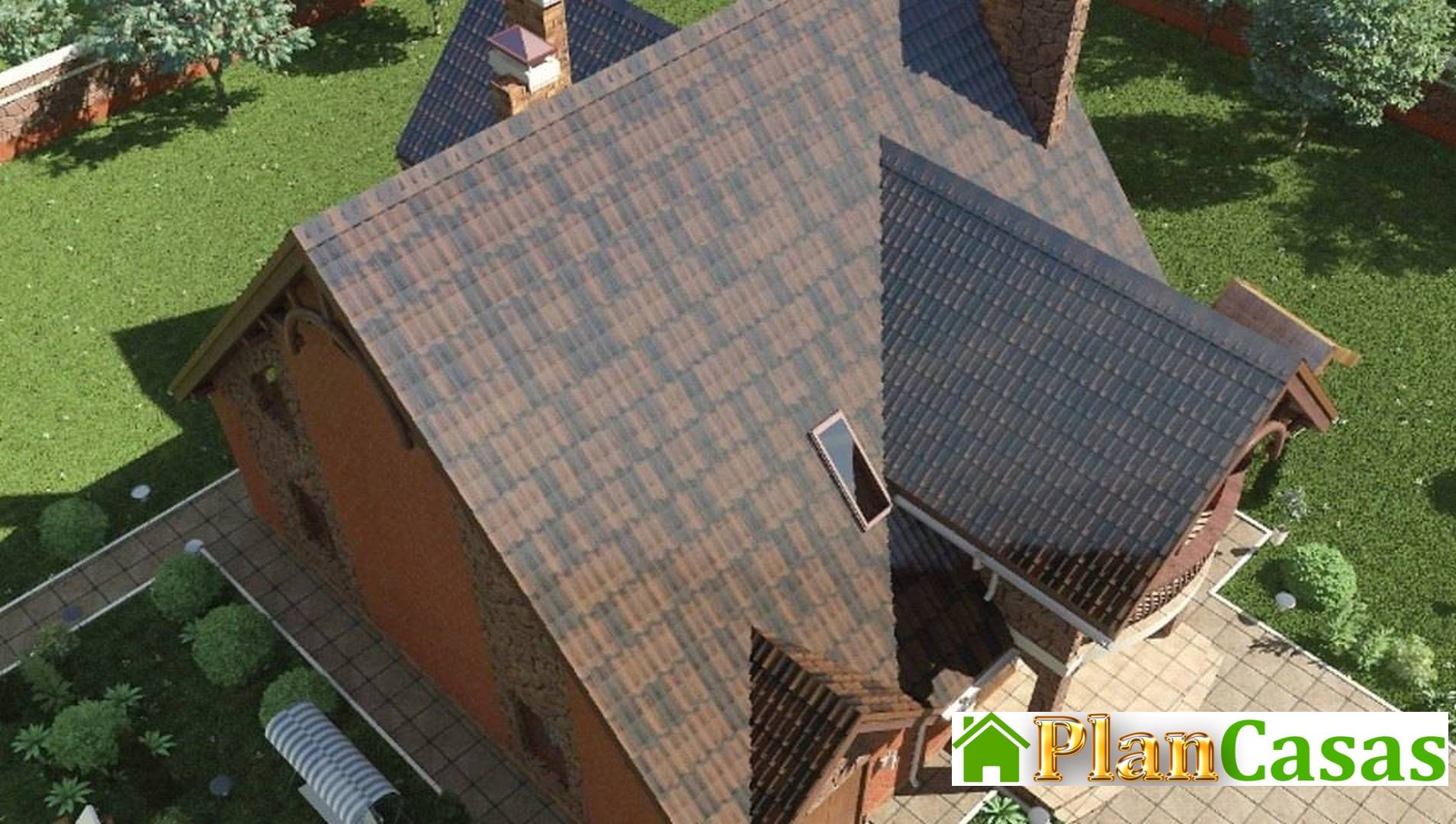 Visualization gallery - Original project of a beautiful cottage with a brick facade