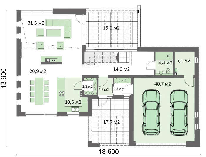 Visualization gallery - The project of a chic mansion with a unique layout