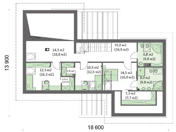 Visualization gallery - The project of a chic mansion with a unique layout