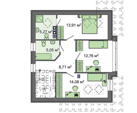 Visualization gallery - The project of a two-story house with panoramic glazing