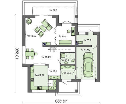 Visualization gallery - Project of a modern house with an attic