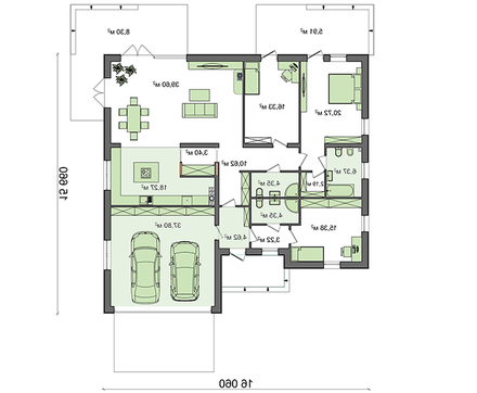 Visualization gallery - Single-storey house project with several bathrooms