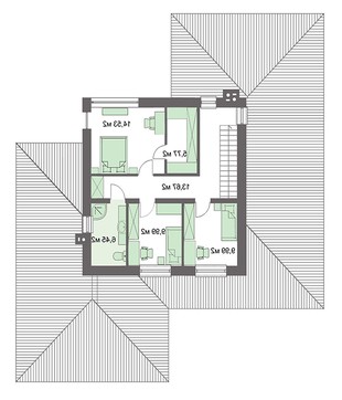 Visualization gallery - Two-story apartment with two bedrooms on the ground floor