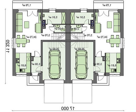 Visualization gallery - Residential home for two families with beautiful balconies