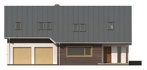 Visualization gallery - The project of a large house with an attic, a garage for two cars