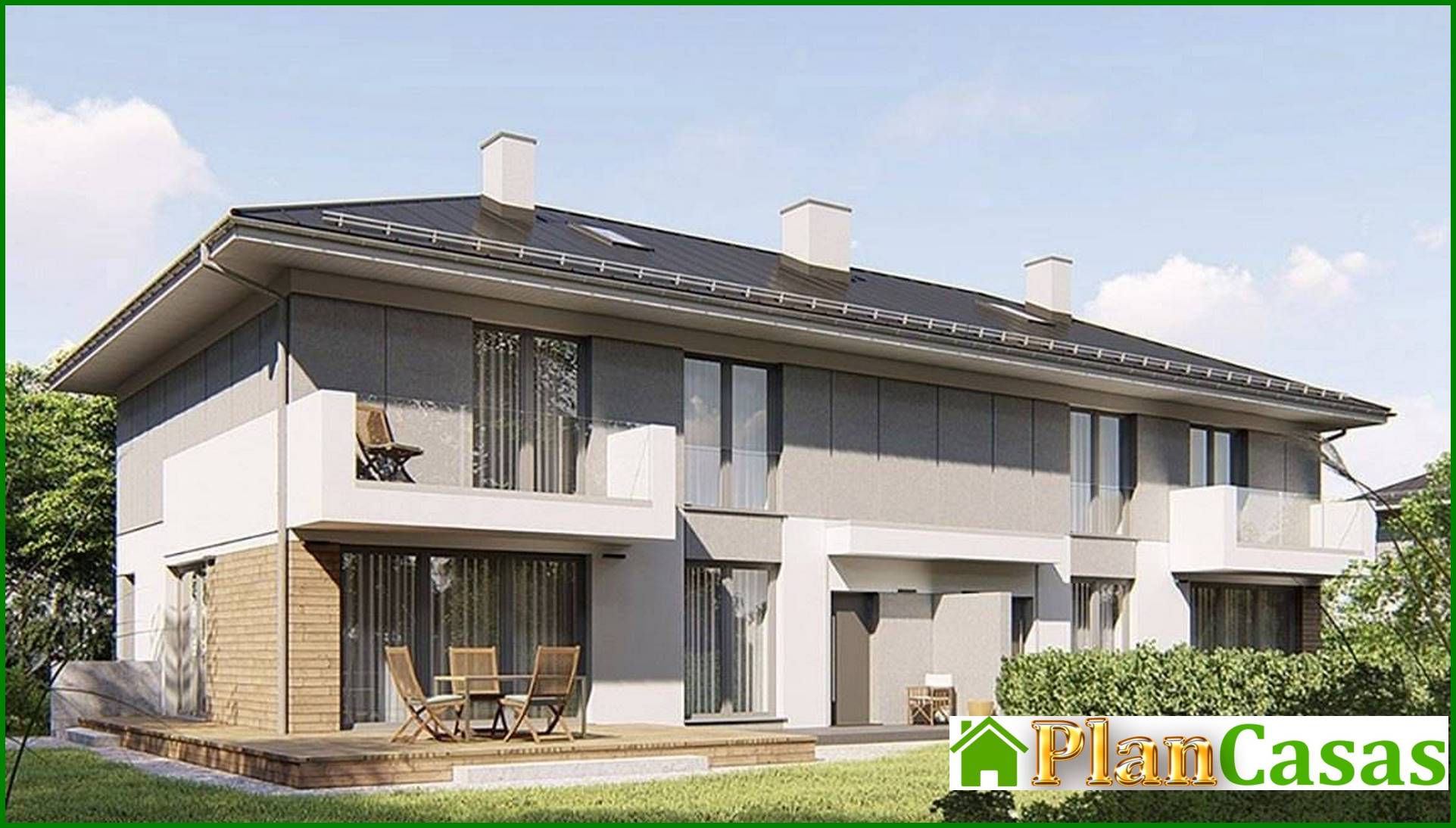 The project of a two-story townhouse house plan