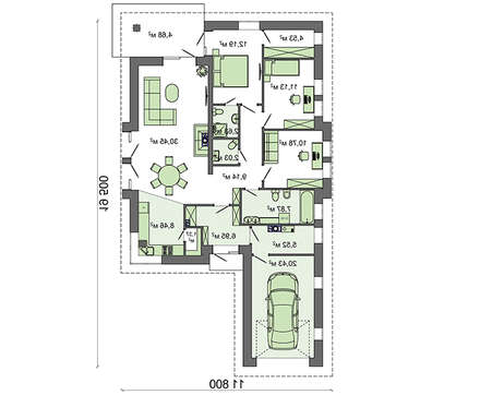 Visualization gallery - The project of a one-story house with artificial stone decor