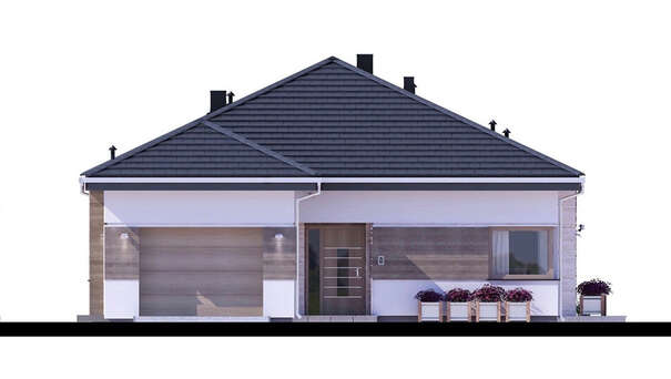 Visualization gallery - The project of a one-story house with artificial stone decor