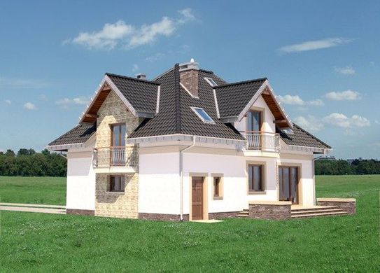 Visualization gallery - The project of a stylish elegant mansion with a living area of ​​180m2