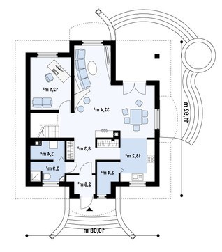 Visualization gallery - Project of a classic house with an attic