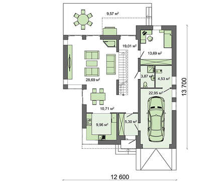 Visualization gallery - The project of a two-story cottage with a second light