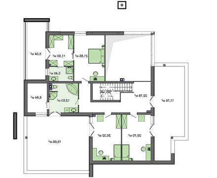 Visualization gallery - Modern Art Nouveau house with sauna on the second floor