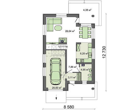 Visualization gallery - Beautiful country house with two floors and five rooms