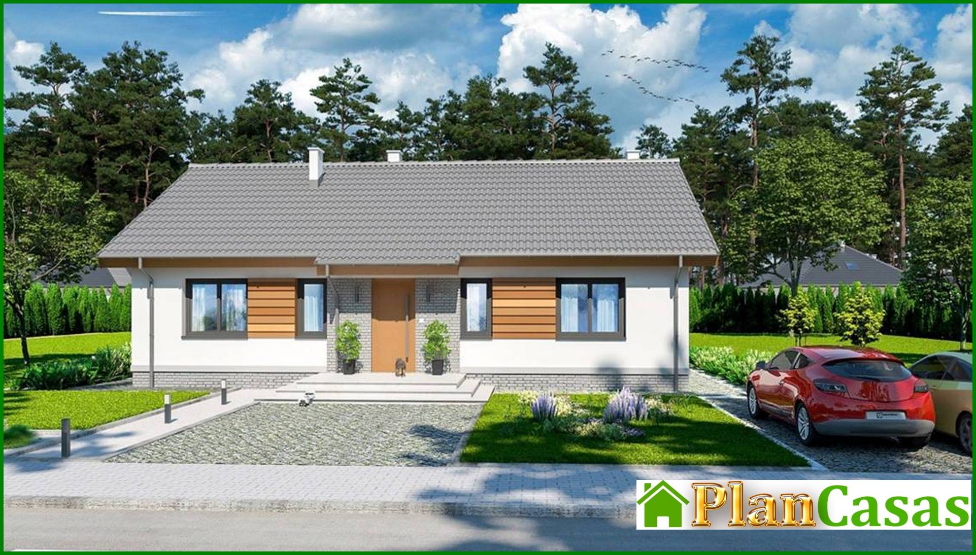 Visualization gallery - One-storey house with a living area of 100 squares