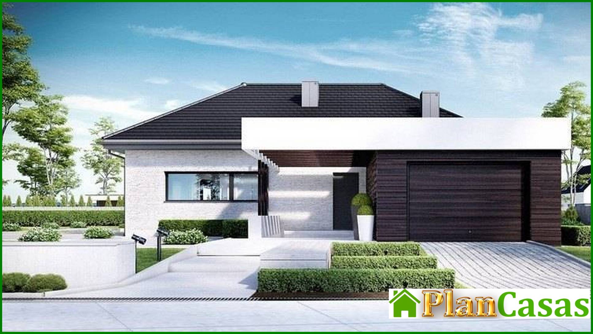 Modern residential building with a stylish look house plan