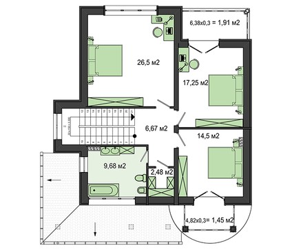 Visualization gallery - Stylish unusual two-story mansion