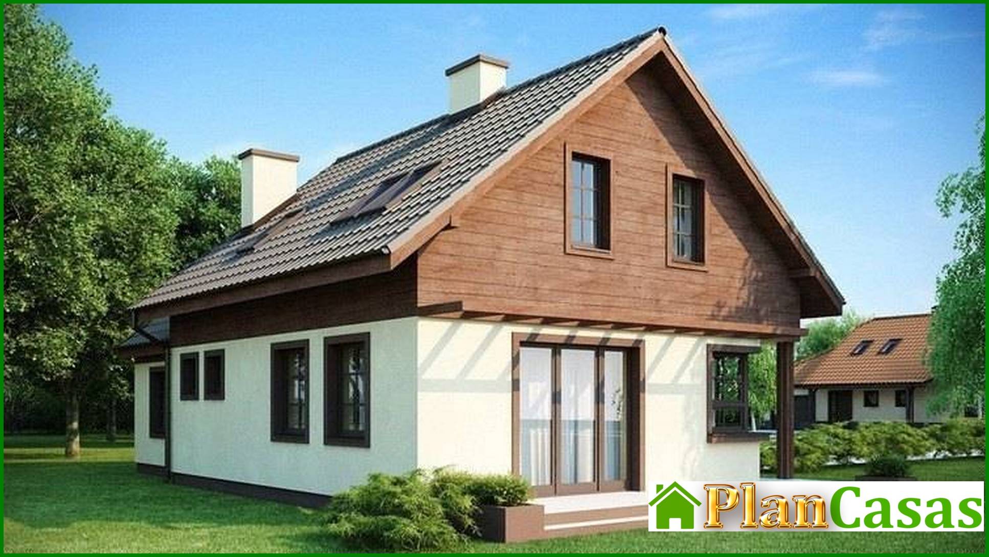 Visualization gallery - House project with a garage, a beautiful attic and a side terrace